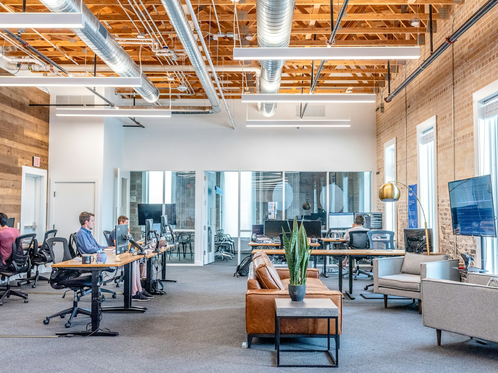 People in an office working together calmly and efficiently